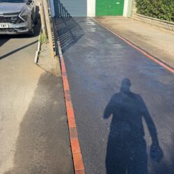 New tarmac driveway red brick border Hampshire