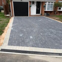 Block paving with decorative edging Hampshire